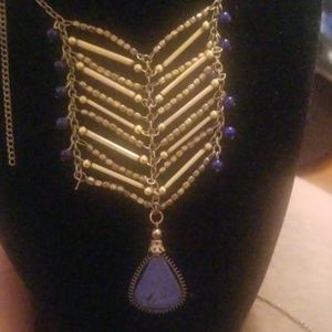Blue and gold necklace